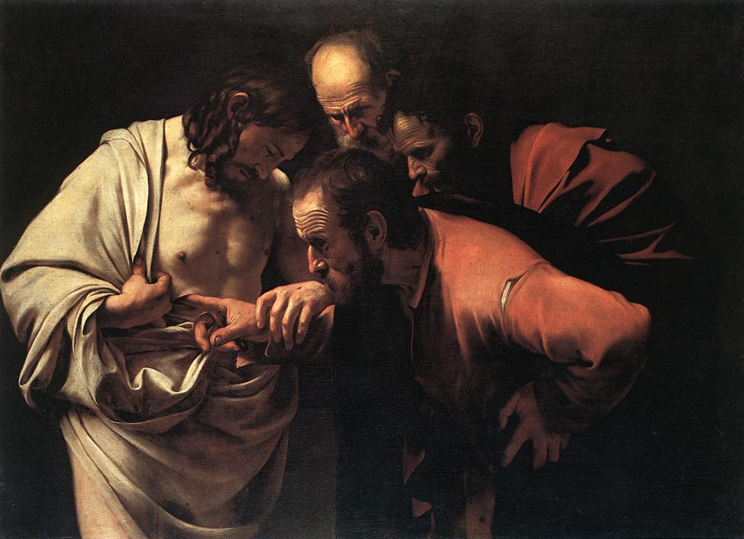 Caravaggio, incredulità di >Tommaso